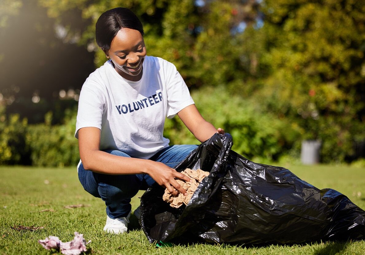 volunteer-woman-cleaning-waste-park-community-service-pollution-climate-change-earth-day-project-african-person-volunteering-garden-nature-outdoor-plastic-bag-trash volunteer-woman-cleaning-waste-park-community-service-pollution-climate-change-earth-day-project-african-person-volunteering-garden-nature-outdoor-plastic-bag-trash